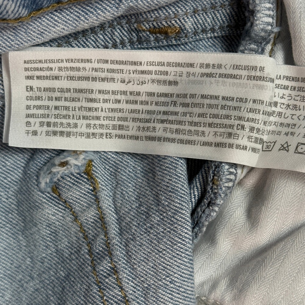 Abercrombie & Fitch 90s Straight Jeans Women 34/18 Light Wash Distressed - Picture 13 of 14